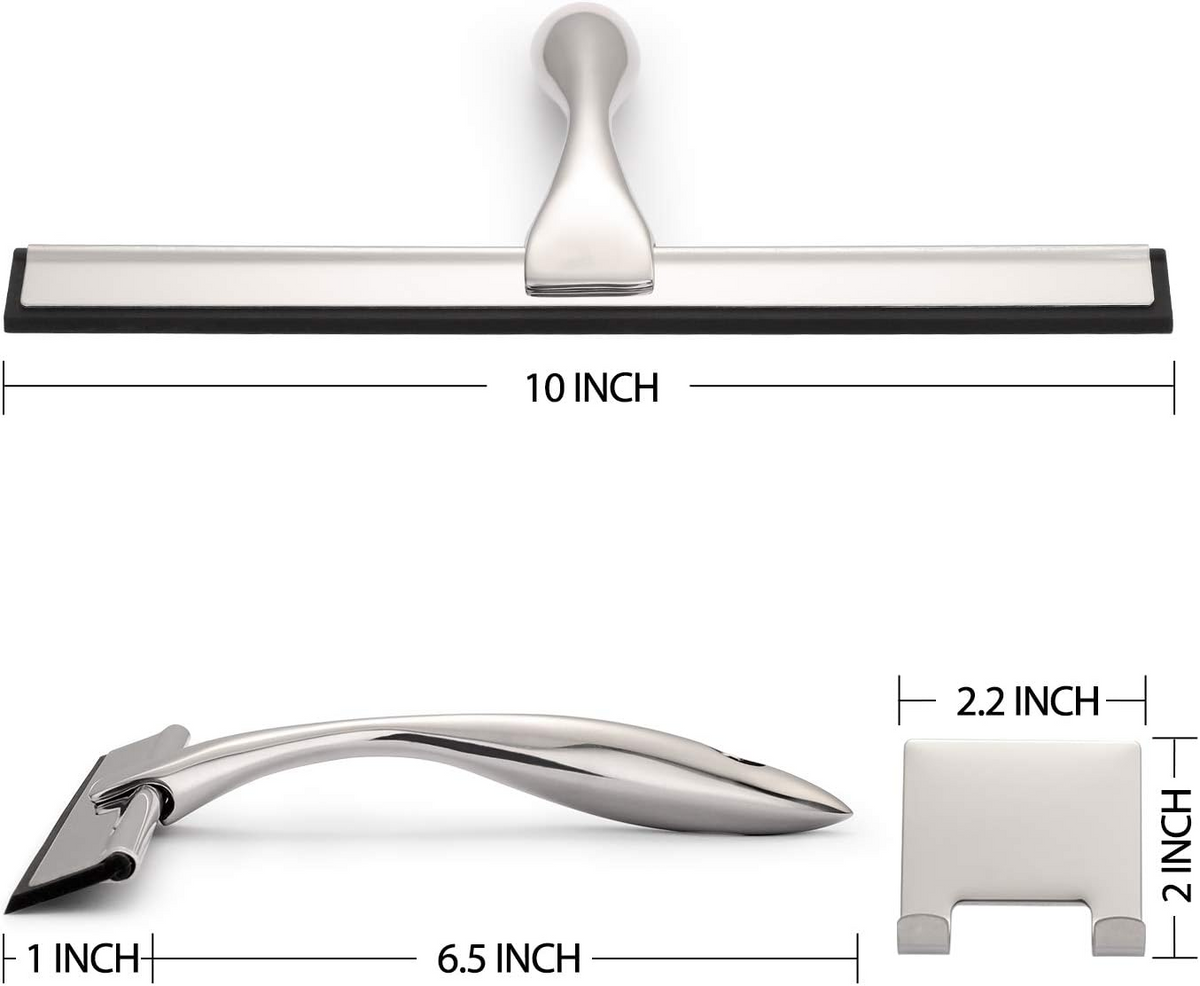 All-Purpose Shower Squeegee – Stainless Steel Glass Cleaner for Shower Doors, Windows & Smooth Surfaces