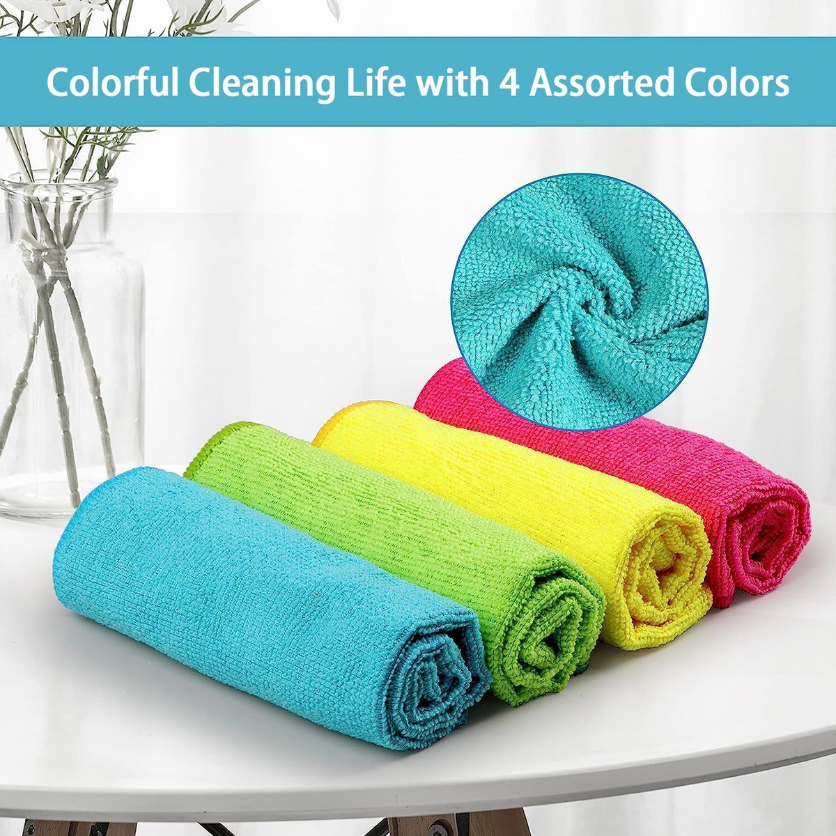 Microfiber Cleaning Cloths – Soft Reusable Towels for Home, Kitchen & Car Cleaning