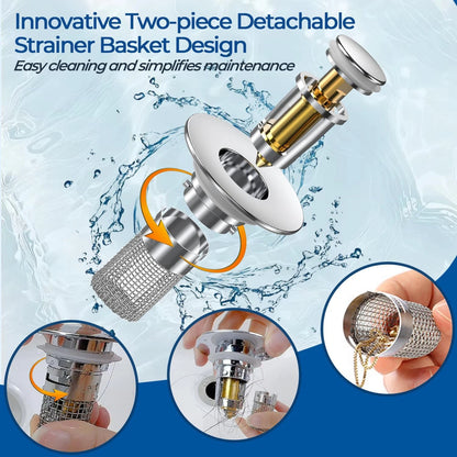 Pop-Up Bathroom Sink Drain Strainer