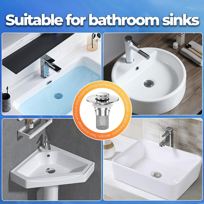 Pop-Up Bathroom Sink Drain Strainer