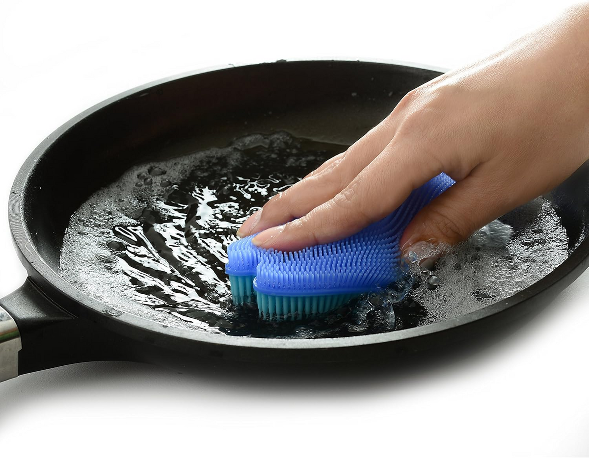 Silicone Dish Scrubber – Flexible Double-Sided Cleaning Brush for Dishes, Cookware & Kitchen Cleaning