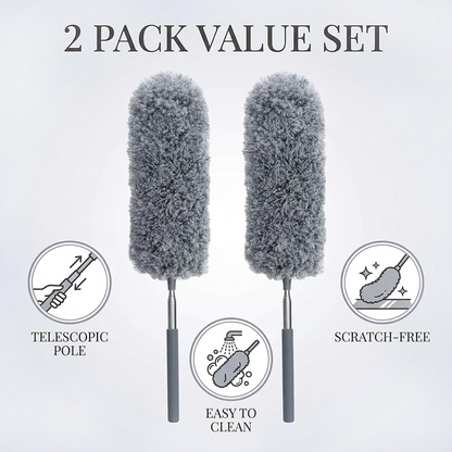 Microfiber Duster with Extendable Handle – Washable Feather Duster for Home, Office & Car Cleaning